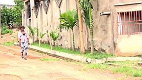 Naughty ebony cleaning lady's tight pussy pounded by boss in garage post-workout