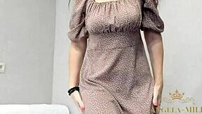 Watch This Amazing Milf Angela Rip Off Her Dress to Reveal Juicy Hairy Pussy and Huge Saggy Tits!