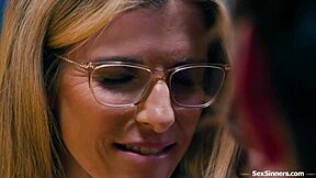 Inlaws everywhere but we're sneaking facesitting deepthroat licks on shaved milf pussy... don't get caught!