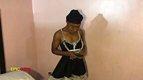 Wife dresses side guy as lady for wild bed fuck in hubby's room