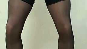 Oh man i luv watchin this tgirl's monster cock explodin cum all over her pantyhose legs in this hot compilation!!