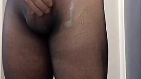 Oh man i luv watchin this tgirl's monster cock explodin cum all over her pantyhose legs in this hot compilation!!