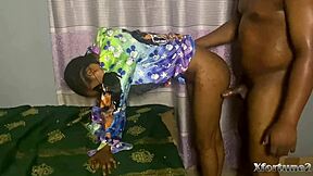 Sexy petite stepsister craves black cock on bed with her small waist