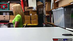 hey teen shoplifter 😏 bent over for security guard's hidden cam doggystyle blowjob 👮‍♂️🔥