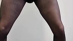 Oh man i luv watchin this tgirl's monster cock explodin cum all over her pantyhose legs in this hot compilation!!