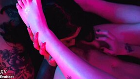 First-time latina lesbian licks feet toes in bisexual foot worship