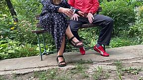 mother-in-law's fat curvy ass milks my cum outdoors daily