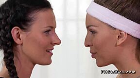 fitness lesbians in classroom yoga licking pussies during workout?