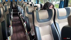 Public Bus Dick Flash Turns into Risky Handjob Cum Blast!