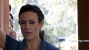 Officer Penny's Dirty Lesbian Cunt Lick with Dana Vespoli in Office Strapon Domination