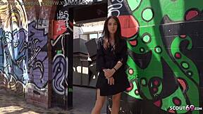 imagine petite natascha's shock at street casting turning into rough outdoor fuck