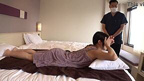 Hidden cam catches 23yo high school teacher stripping for fake massage fuck