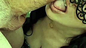 Kimmi Leon gets playful worshipping cock licking ass before taking a huge facial cumshot