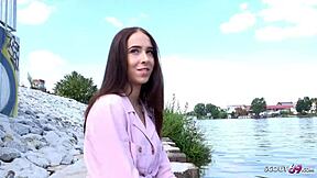 imagine petite natascha's shock at street casting turning into rough outdoor fuck