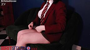 British college goth teen spanked roughly in detention then fucked hard