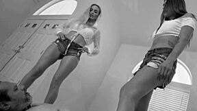 goddess platinum kicks balls hard in this brutal blonde femdom compilation!