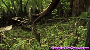 the bound teen gulps cock then rides it hard