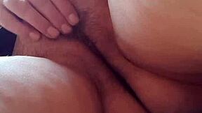 stroking my plump hairy pussy under miniskirt till juicy orgasm hits hard