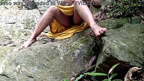 chachi bathing in jungle pond gets public assfucking surprise?