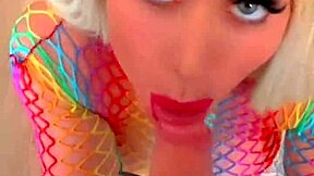 hot blonde in nurse costume deepthroats huge cocks in pov blowjob homemade compilation