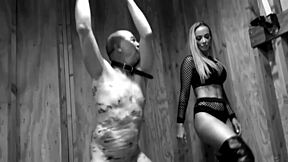 goddess platinum kicks balls hard in this brutal blonde femdom compilation!