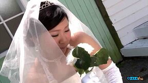 new asian bride in wedding dress fingered and licked?!