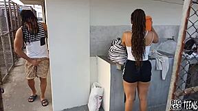 i blackmail big ass aunt for balcony anal creampie