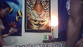 Behind Scenes: Horny Asian Brunette Rides Shaved Pussy Hardcore