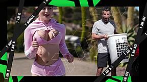 POV teen stepsis Riley Mae tied up blowjob to pussy fuck