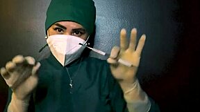 Latex Gloves Domination Fetish Tease in Tight Shiny Milf Control