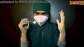 Latex Gloves Domination Fetish Tease in Tight Shiny Milf Control