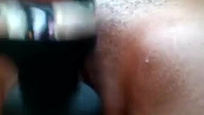 I'm so horny using this vibrator on my shaved virgin pussy outdoors