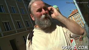 mad old russian dude roughly licks teen's wet pussy missionary style