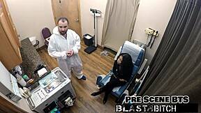 yesenia spreads her pussy wide backstage before moaning through creampie blast