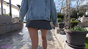 Feel my pussy buzz from remote vibrator on romantic public walk?