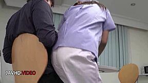 hey asian nurse hooks up lucky guys with her top-notch mouth skills in hospital