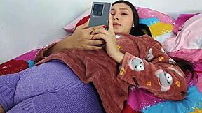 Stepdaughter rosibel tempts stepdad, ditches condom for creampie deep in her tight pussy?