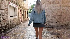 Feel my pussy buzz from remote vibrator on romantic public walk?