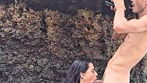 ever wonder what happens when she spots that monster cock on the beach?