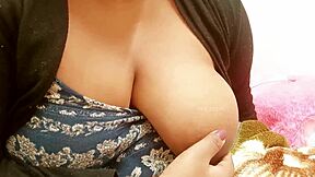 asian aunty's massive tits get sexy action