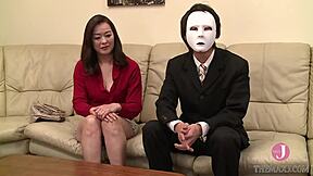 Yoko delivers netorare av show as husband watches her ride and cum wildly in intro scene