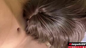 thai schoolgirl slut sucks monster cock then takes shaved creampie pounding