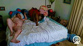 Homemade Ebony Bedroom Fuck Fest with White Boys' Big Cocks Part 2