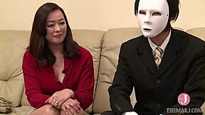 Yoko delivers netorare av show as husband watches her ride and cum wildly in intro scene