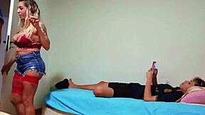 Tia lets young nephew fuck her ass raw in front of net guy watching?