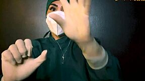 Latex Gloves Domination Fetish Tease in Tight Shiny Milf Control