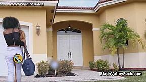 black teen babes share throbbing cock in steamy threesome