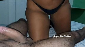 latina milf sits for cum gulp