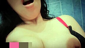 she's super horny masturbating in the bathroom squirting first time