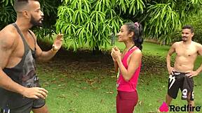 Niara Pessanha Wracked with Ecstasy from Outdoor Anal DP Training